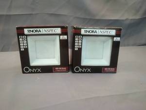 lot 6114 image: 2 pack Nora Lighting NOX-43627WW-9 Onyx 4 in. 2700K White Recessed Reflector
