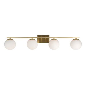 lot 6134 image: Forte Lighting 5745-04 Farrell 4 Light 42 Wide Bathroom Vanity Light - Gold