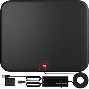 lot 6146 image: Gesobyte Amplified HD Digital TV Antenna Long Range - Support 4K 1080p Fire tv Stick and All Older TVs - Indoor Smart Switch Amplifier Signal Booster - 18ft Coax HDTV CableAC Adapter
