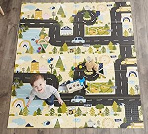 lot 6147 image: Regalo Play Mat, Foldable & Reversible, Waterproof, Bonus Kit, Includes Travel Case with Carry Strap , blue , X-Large (Pack of 1) (B096D7M42W)