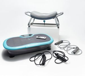 lot 6167 image: FITNATION by Echelon Rock N Fit Whole Body Vibration Plate All in One workouts FitPass app tension band set stool