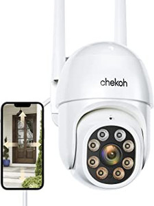 lot 6169 image: Chekoh Hercules Security surveillance camera with motion detection phone app 2 way audio waterproof WiFi