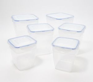 lot 6181 image: LocknLock 6-Piece Nestable XL Tall Pantry storage containers locking lids RED