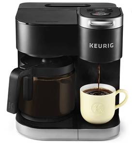 lot 32622 image: Keurig K-Duo Coffee Maker, Single Serve and 12-Cup Carafe Drip Coffee Brewer, Compatible with K-Cup Pods and Ground Coffee, Black