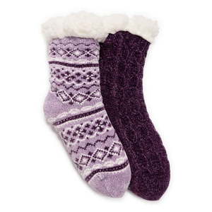 lot 32626 image: Muk Luks Women s Cabin Socks 2-Pack