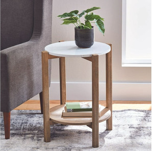 lot 32630 image: Better Homes & Gardens Round Marble End Table