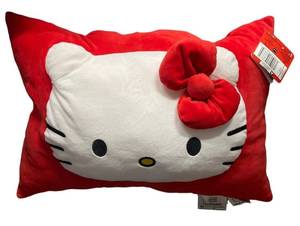lot 32648 image: Hello Kitty Hello Red Pillow Pocket Throw with Blanket