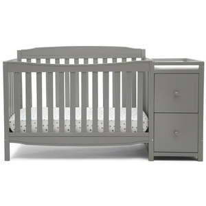 lot 32655 image: Delta Children Mason 6-in-1 Convertible Crib and Changer Grey (Retails $289)