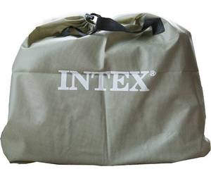 lot 32662 image: Intex Comfort Bed - Rising Comfort Twin Airbed with built-in Electric Pump