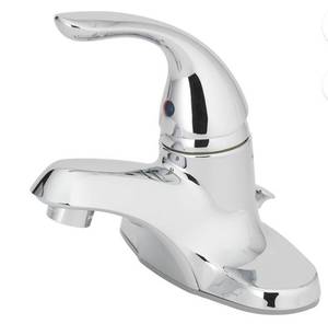 lot 32669 image: Mainstays 4 Centerset Single Handle Bathroom Sink Faucet with Pop-up Assembly in Chrome