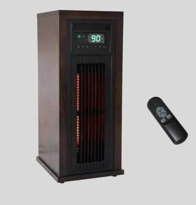 lot 32676 image: MM HT1216UV 23 3-Element Infrared Wood Tower Heater with UV LED Light
