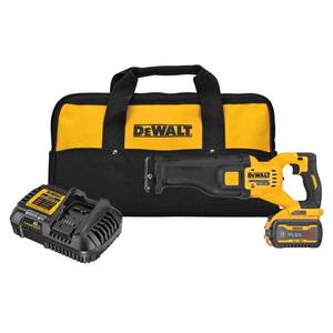 lot 1366 image: DEWALT FLEXVOLT 60V MAX Cordless Brushless Reciprocating Saw with (1) FLEXVOLT 9.0Ah Battery- Retail $339.99