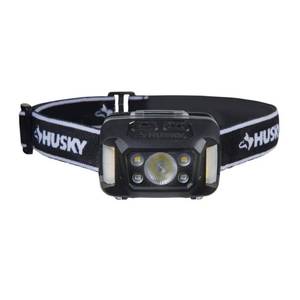lot 1378 image: Husky 350 Lumens Broad Range LED WaterImpact Resistant Headlamp Flashlight with 9 Modes and Batteries, Black