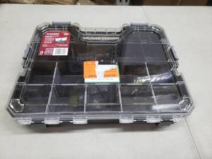 lot 2622 image: Husky 19-Compartment Interlocking Small Parts Organizer in Black