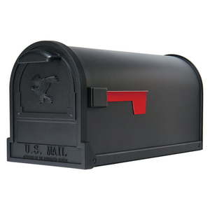 lot 2648 image: Gibraltar Mailboxes Arlington Large Steel Post-Mount Mailbox Black AR15B000