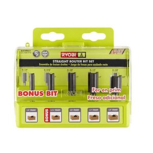 lot 3078 image: Ryobi Straight Router Bit Set (5-Piece)