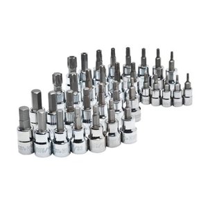 lot 3128 image: Husky Bit Socket Set 37 pc. 38 Inch Drive Master SAE Metric Alloy Steel With Case