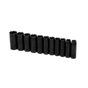 lot 3166 image: Husky 12 in. Drive Impact Socket Set, Metric in Blow Molded Case (11-Piece)
