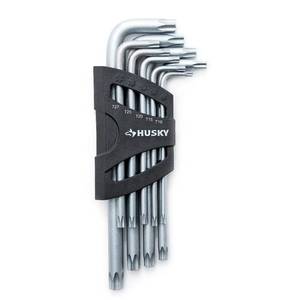 lot 5354 image: Husky 9-Piece Magnetic Tamperproof TORX L-Key Set Hex Tools