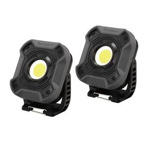 lot 5355 image: Husky 800-Lumen LED Utility Lights 2-Modes with Magnetic Handle and Batteries (2-Pack), Black
