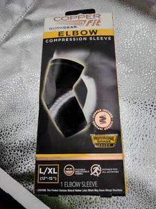 lot 7027 image: Copper Fit Work Gear Elbow Compression Sleeve LXL
