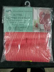 lot 7906 image: Retail - $33.03 Dainty Home Waffle Shower Curtain with Detachab