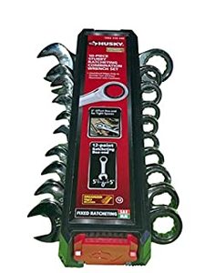 lot 7942 image: Husky Stubby Ratcheting SAEMM Combination Wrench Set (10-Piece) (Missing 2 Wrenches)