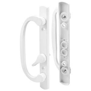 lot 7951 image: Prime-Line Diecast White Patio Door Handle Offset Thumb Turn