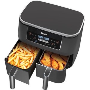 lot 1287 image: Ninja - Foodi 6-in-1 8-qt. 2-Basket Air Fryer with DualZone Technology - Dark Grey