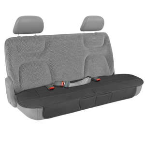 lot 2561 image: Motor Trend Black Faux Leather Rear Bench Car Seat Cover for Trucks SUV Padded Car Seat Protector Cushion