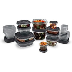 lot 3039 image: Rubbermaid EasyFindLids Food Storage Containers with SilverShield Antimicrobial Product Protection, 42-Piece Set, Grey