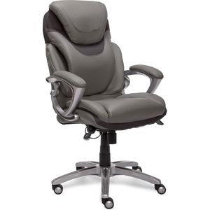 lot 3048 image: Serta - Bryce Bonded Leather Executive Office Chair with AIR Technology - Gray