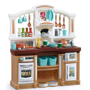 lot 5326 image: Step2 Fun With Friends Tan Toddler Plastic Kitchen Play Set