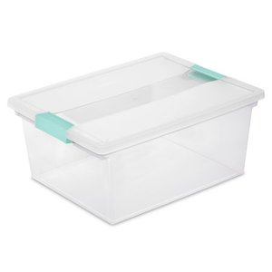 lot 5327 image: Sterilite Deep Clip Box Plastic Clear Pack of 4