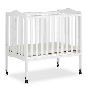 lot 5328 image: Dream On Me 2-in-1 Lightweight Folding Portable Crib White