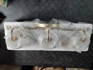 lot 7000 image: Indoor Wall Light With 3 Lights, Gold & Clear, # AO3569