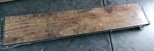 lot 7036 image: 2 Wall Shelves Brown Wood Design & Black 6x32, 6x30
