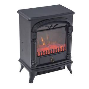 lot 7984 image: Comfort Zone CZFP4 Electric Fireplace Stove Heater Black (Heat Isnt Working)