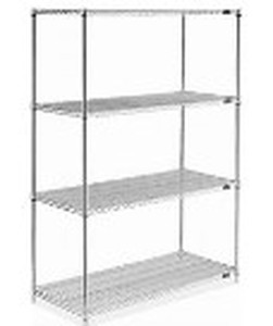 lot 1280 image: 4 Shelf Chrome Garage Storage Unit 48x18 Per Shelf