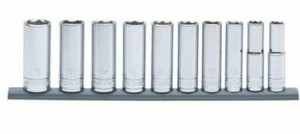 lot 2642 image: Husky Socket Set 10 pc 38 Inch Drive 6 Pt Deep Metric Alloy Steel Mechanics Tool