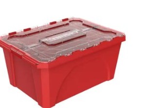 lot 6718 image: Husky 18 Gallon Professional Duty Flip Top Container, 4 Pack