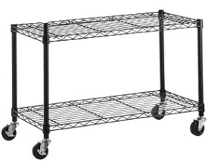 lot 1301 image: AmazonBasics 2 Shelf Unit On 2 Casters
