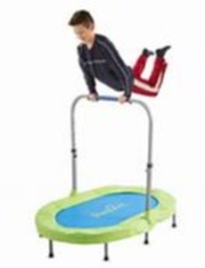 lot 1335 image: Jump2It Adjustable Trampoline 56x35x9 Handle Adjustable