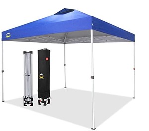 lot 1372 image: 10x10ft Crown Pop Up Canopy Shade With 1 Sidewall