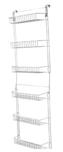lot 1394 image: Overdoor Basket Storage Rack White