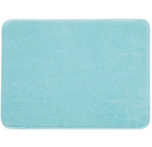 lot 2608 image: Linenspa 17x48 Memory Foam Bathroom Rug, Aqua&nbsp(stock photo approximate)