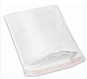 lot 6742 image: StarBoxes 100 Poly Bubble Mailer Bags 8.5 x 12 - #2 Envelopes White Self-Sealing