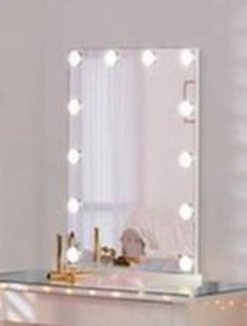lot 6747 image: Luxfurni Makeup Mirror 40 x 32, White