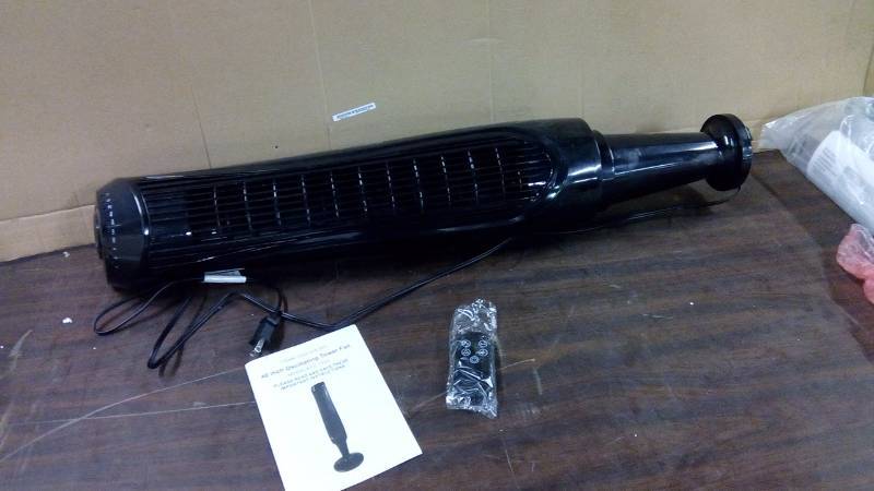 lot 6575 image: 40 in Oscillating Tower Fan with Remote