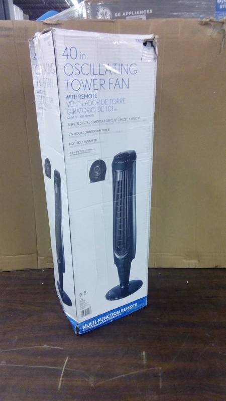 lot 6582 image: 40 in Oscillating Tower Fan with Remote